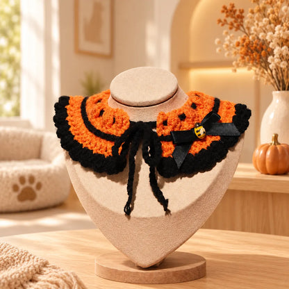 Pawlorette Halloween Crochet Pet Collar Bib